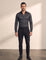 Dress Shirt in Dark Grey, front view, full length