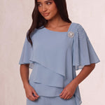 Evening Two-Piece Set, close-up of the upper body