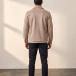 Faux Suede Overshirt, back view, full length