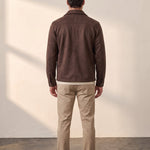 Faux Suede Overshirt, back view, full length