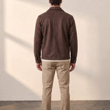 Faux Suede Overshirt, back view, full length