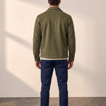 Faux Suede Overshirt, back view, full length