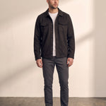 Faux Suede Overshirt, close-up of the upper body