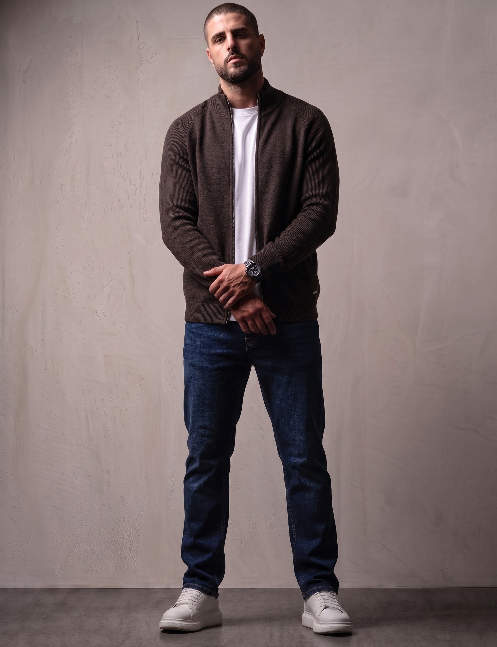 Funnel Neck Sweatshirt, front view, full length