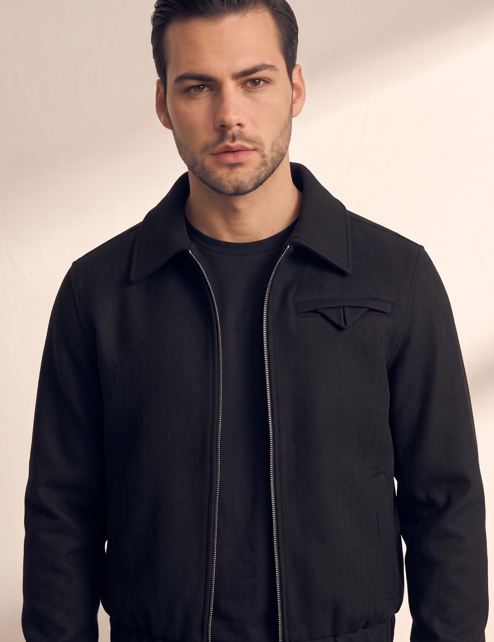 Harrington Jacket, close-up of the upper body