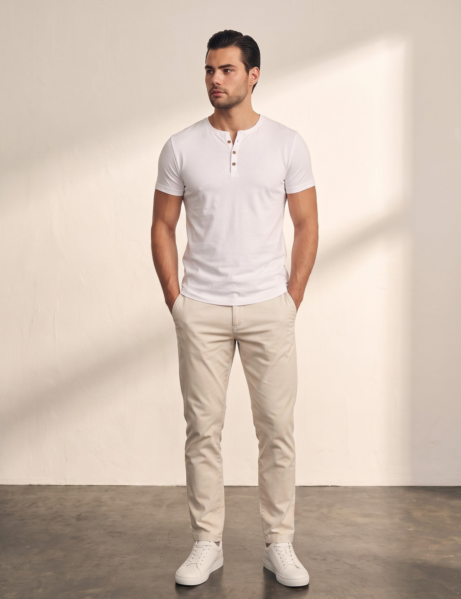 Henley T-Shirt, front view, full length