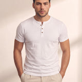 Henley T-Shirt, close-up of the upper body