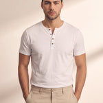 Henley T-Shirt, close-up of the upper body
