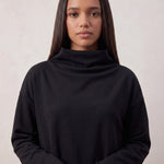High-Neck Long Sleeve Top, close-up of the upper body
