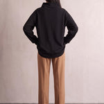 High-Neck Long Sleeve Top, back view, full length