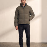 Padded Jacket in Khaki, front view, full length