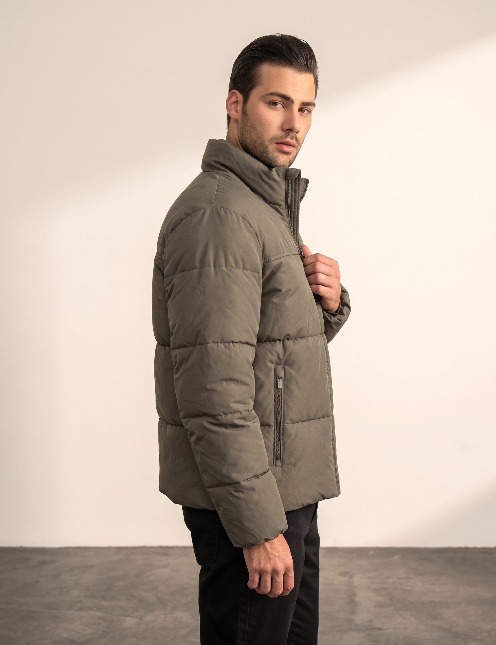 Padded Jacket, side view, full length