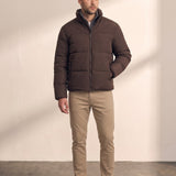 Padded Jacket in Brown, front view, full length