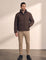 Padded Jacket in Brown, front view, full length