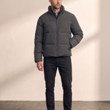 Padded Jacket in Dark Grey, front view, full length