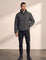 Padded Jacket in Dark Grey, front view, full length