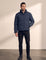 Padded Jacket in Navy Blue, front view, full length