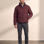 Padded Jacket in Burgundy, front view, full length