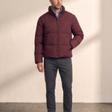 Padded Jacket in Burgundy, front view, full length