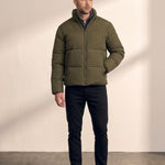 Padded Jacket in Olive Green, front view, full length