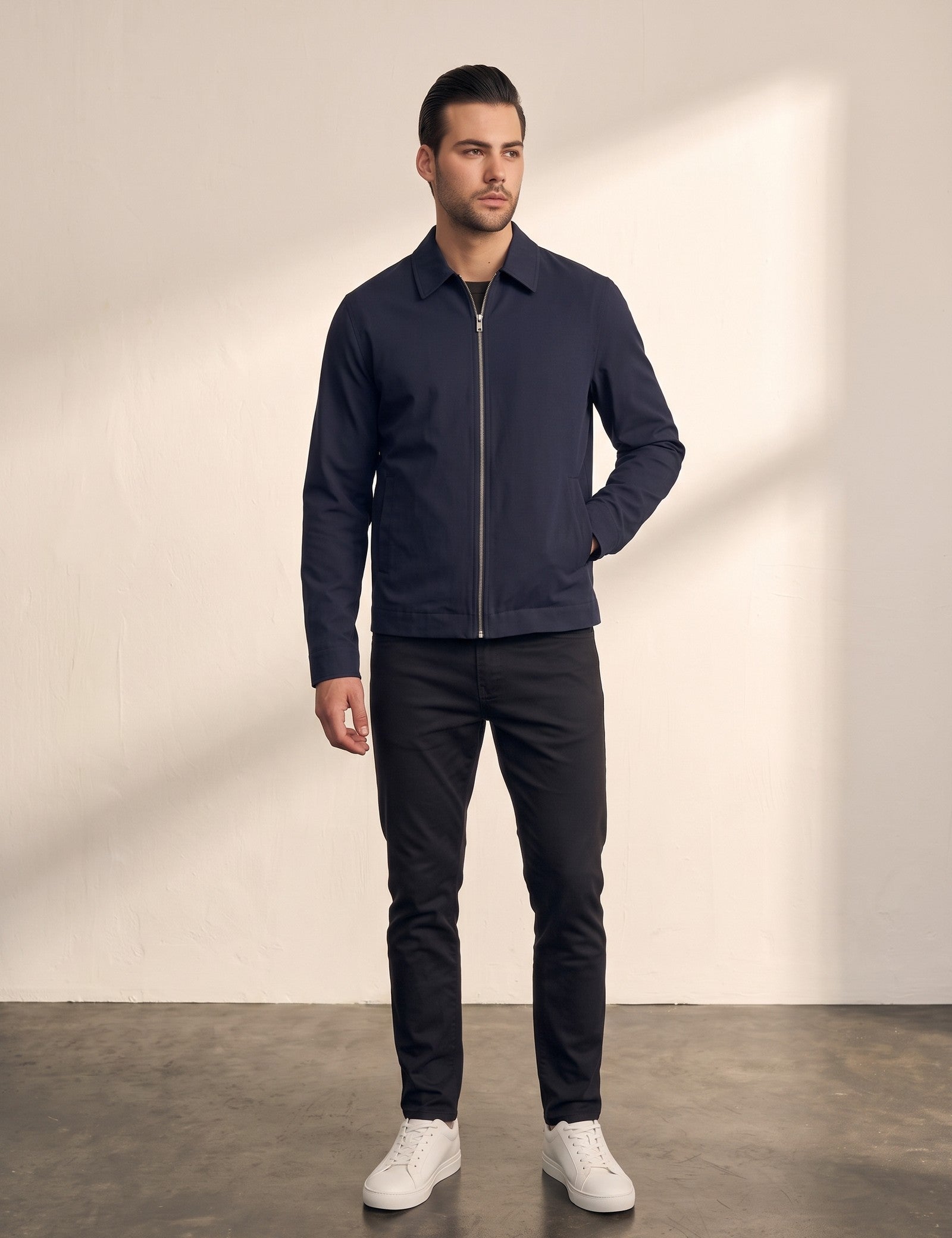 Lightweight Zip Jacket, front view, full length
