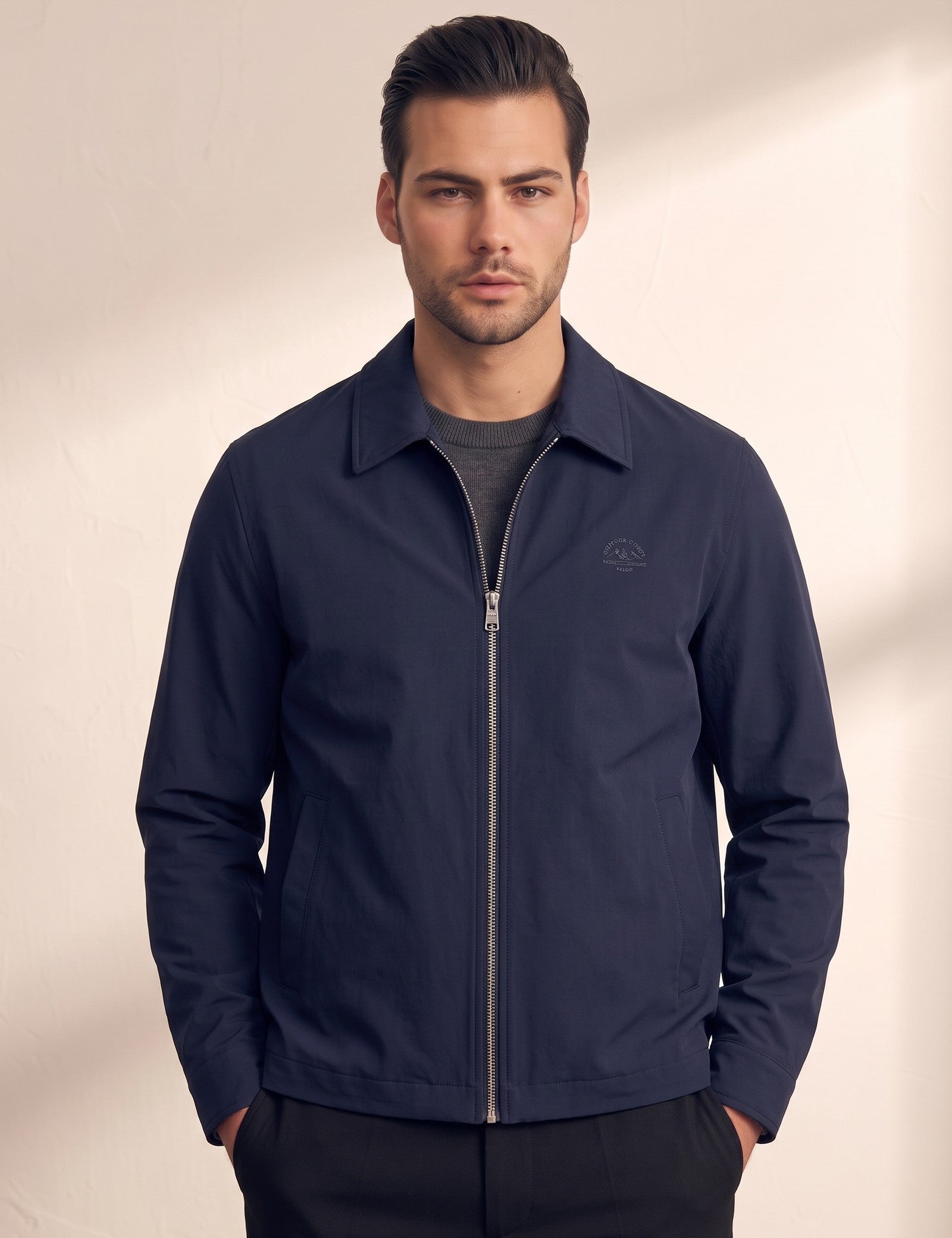 Lightweight Zip Jacket, close-up of the upper body