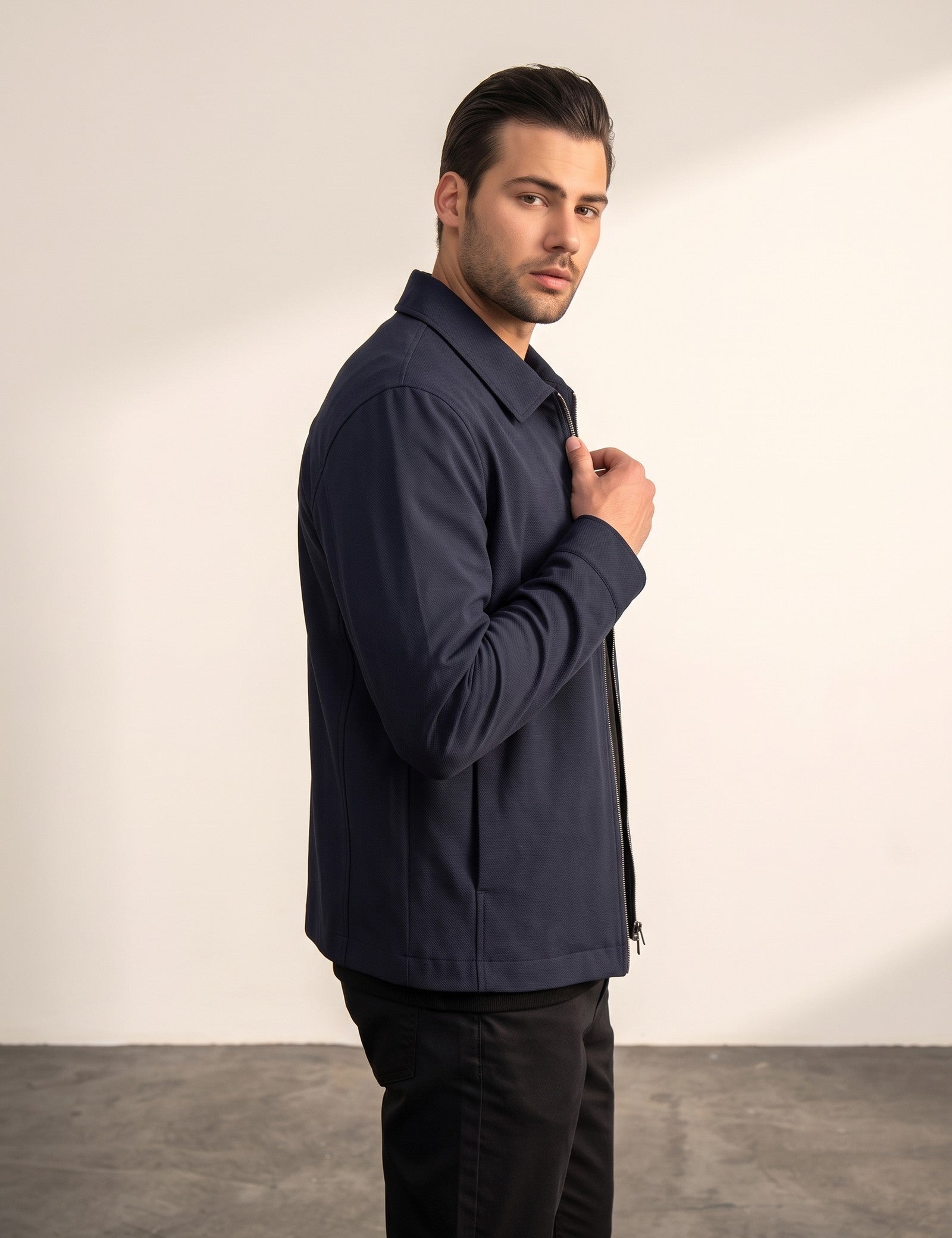 Lightweight Zip Jacket, side view, full length