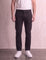 Men's Black Slim Fit Tapered Chino Trousers, front view from the waist down.