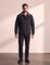 Men's Black Sherpa-Lined Jacket with Chest Pockets, front view, full length.