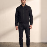 Men's Chevron Textured Harrington Jacket, front view, full length