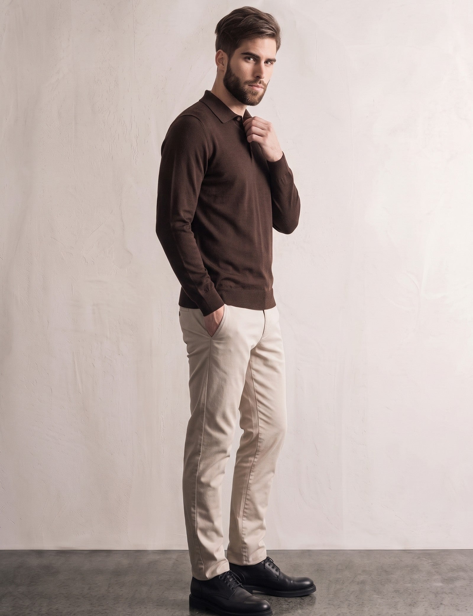 Men's Classic Tailored Fit Polo Shirt, side view, full length
