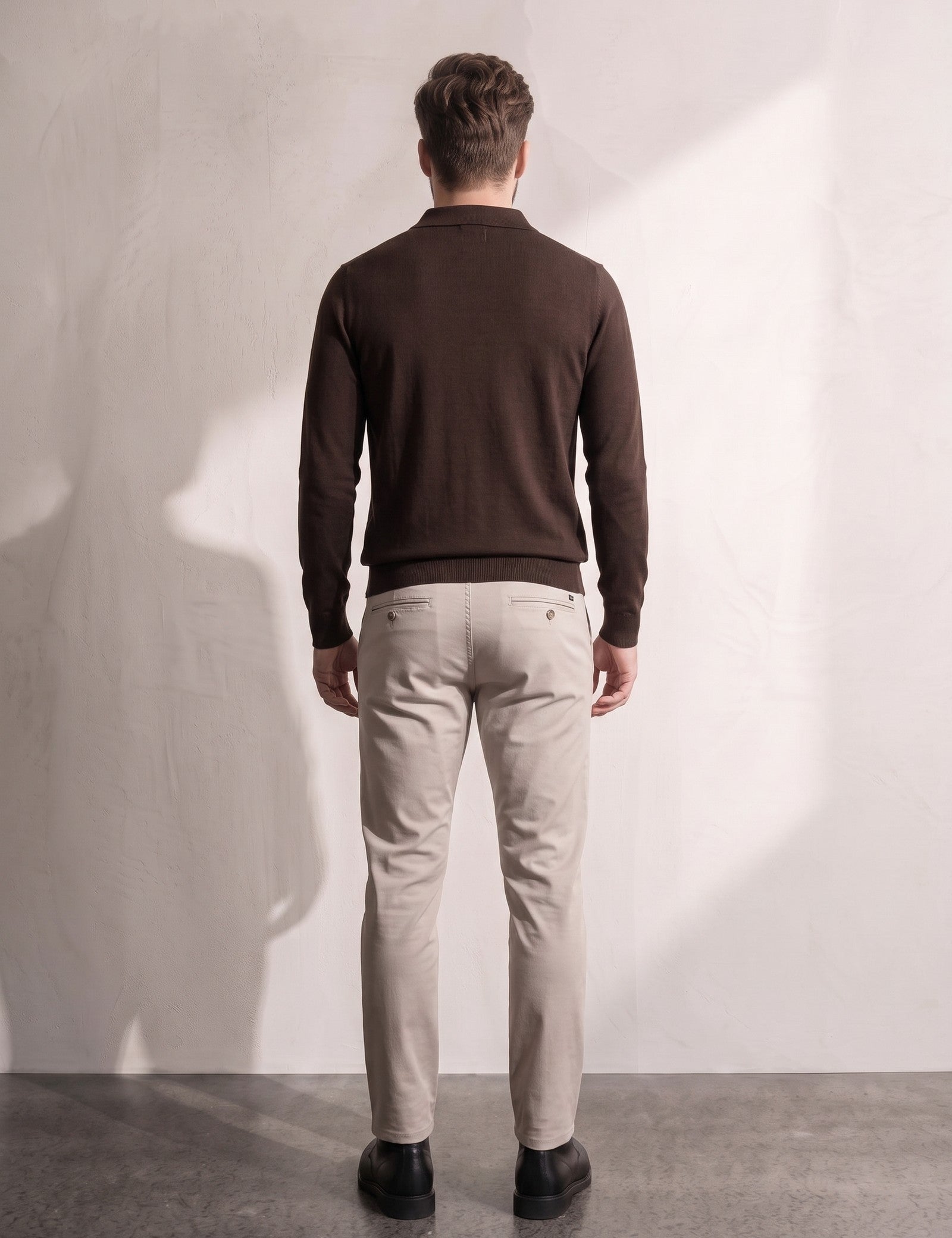 Men's Classic Tailored Fit Polo Shirt, back view, full length