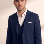 Men's Classic Three-Piece Formal Suit, close-up of the upper body