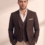 Men's Classic Three-Piece Formal Suit, close-up of the upper body