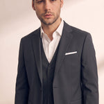 Men's Classic Three-Piece Formal Suit, close-up of the upper body