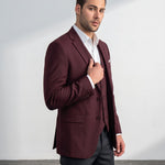 Men's Classic Three-Piece Formal Suit, side view, full length