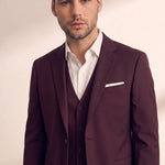 Men's Classic Three-Piece Formal Suit, close-up of the upper body