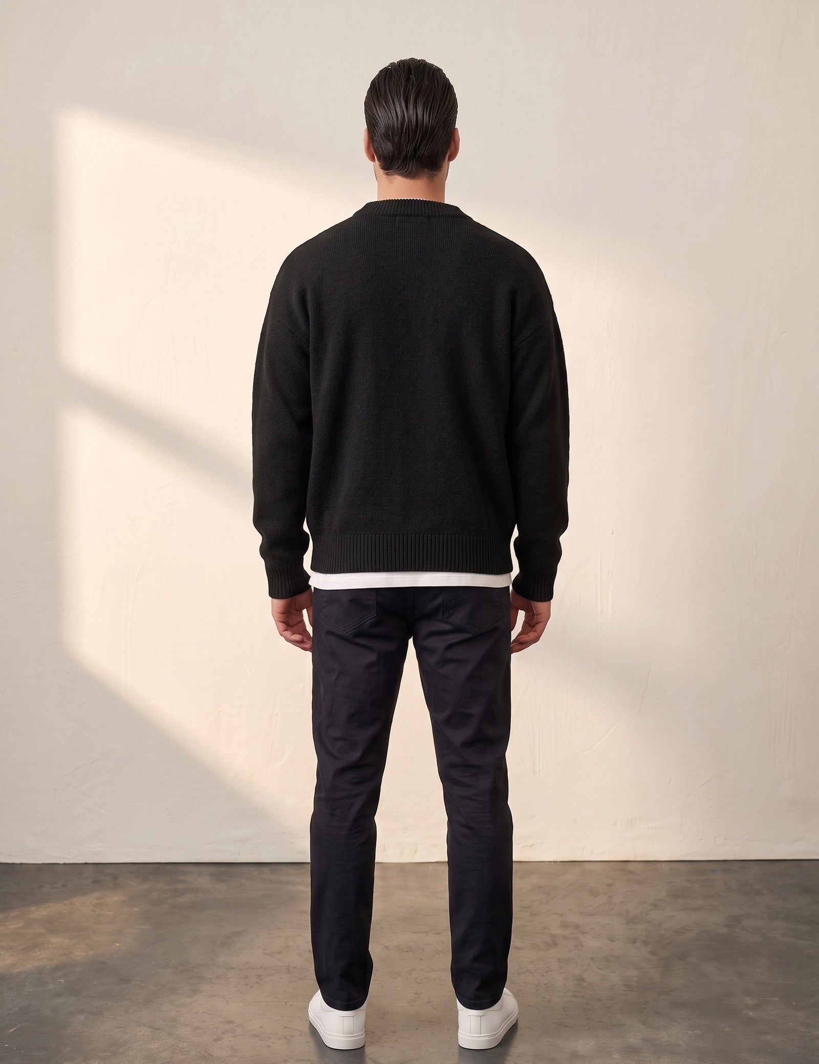 Men's Crew Neck Jumper, back view, full length