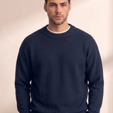 Men's Crew Neck Jumper, close-up of the upper body