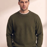 Men's Crew Neck Jumper, close-up of the upper body
