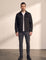 Men's Faux Suede Overshirt with Hidden Snaps in Black, front view, full length