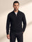 Men's Fine Knit Quarter Zip Jumper, front view, full length