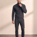 Men's Fine Knit Zip-Through Cardigan, side view, full length