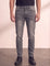 Men's Grey Slim Fit Stretch Denim Jeans, front view from the waist down.
