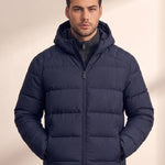 Men's Heavyweight Down Puffer Jacket, close-up of the upper body