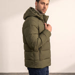 Men's Heavyweight Down Puffer Jacket, side view, full length