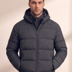 Men's Heavyweight Down Puffer Jacket, close-up of the upper body