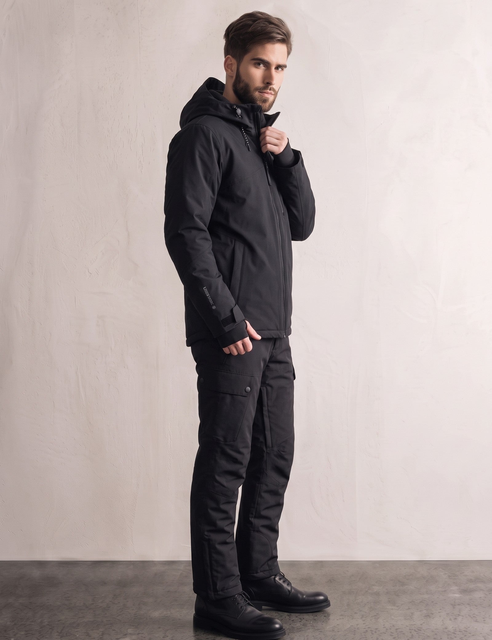 Men's Hooded Fleece-Lined Snow Jacket, side view, full length