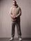 Men's Lightweight Padded Jacket in Beige, front view, full length