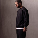 Men's Oversized Crew Neck Jumper, side view, full length